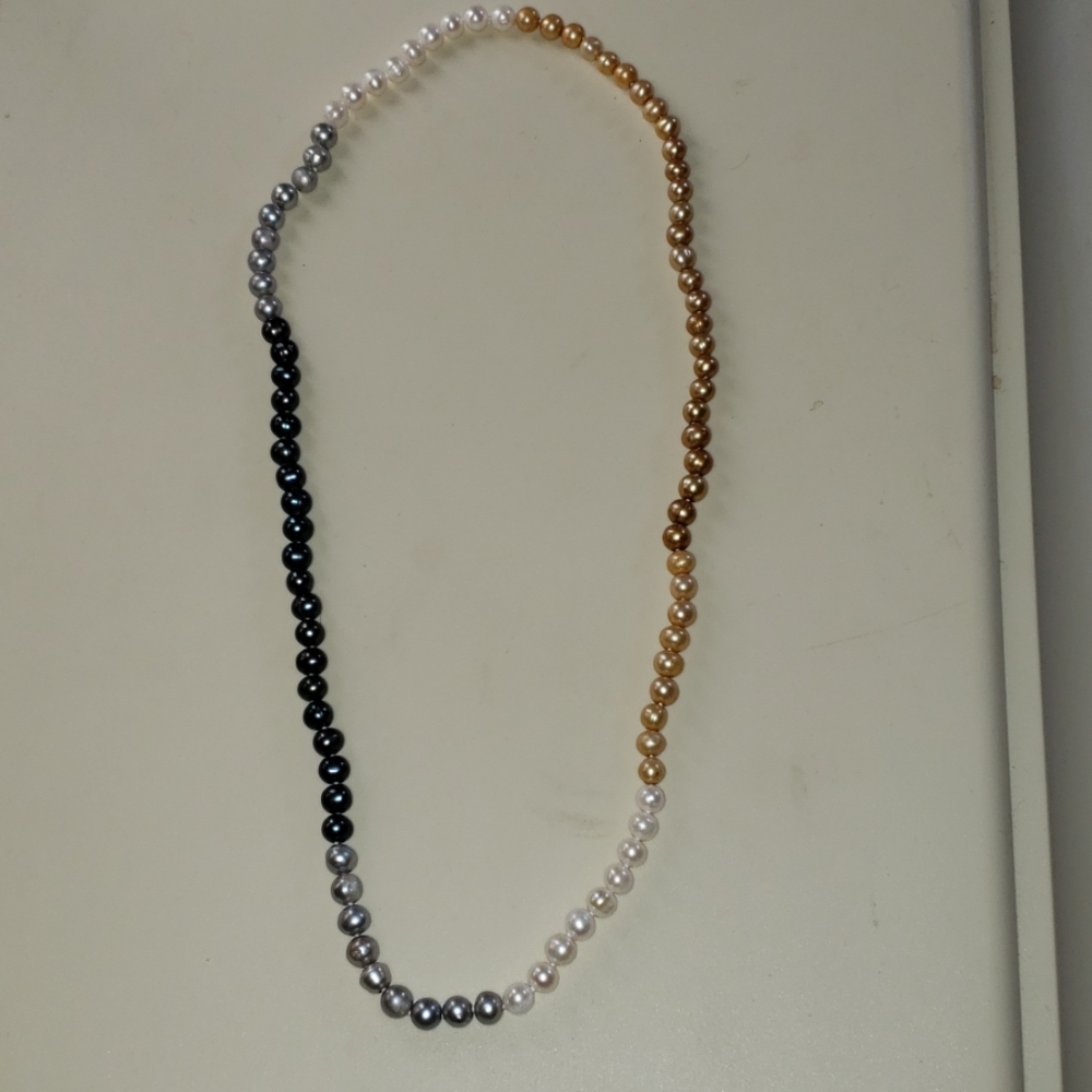 Fresh water 7mm near round multi color necklace